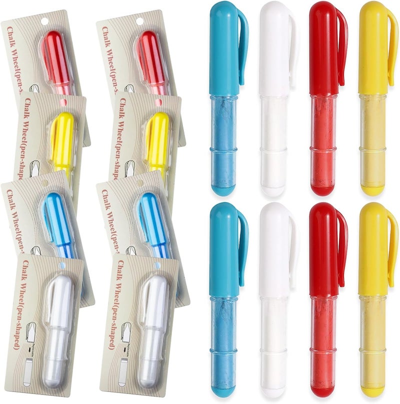 chaseroad 8PCS Sewing Chalk for Fabric, Wipeable and Washable, Tailors Chalk for Fabric Etailed Marking on Fabrics, Cottons, Leathers - Blue, White, Red, Yellow - Image 1